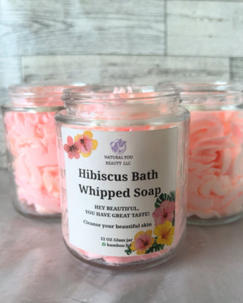 Hibiscus bath whipped soap